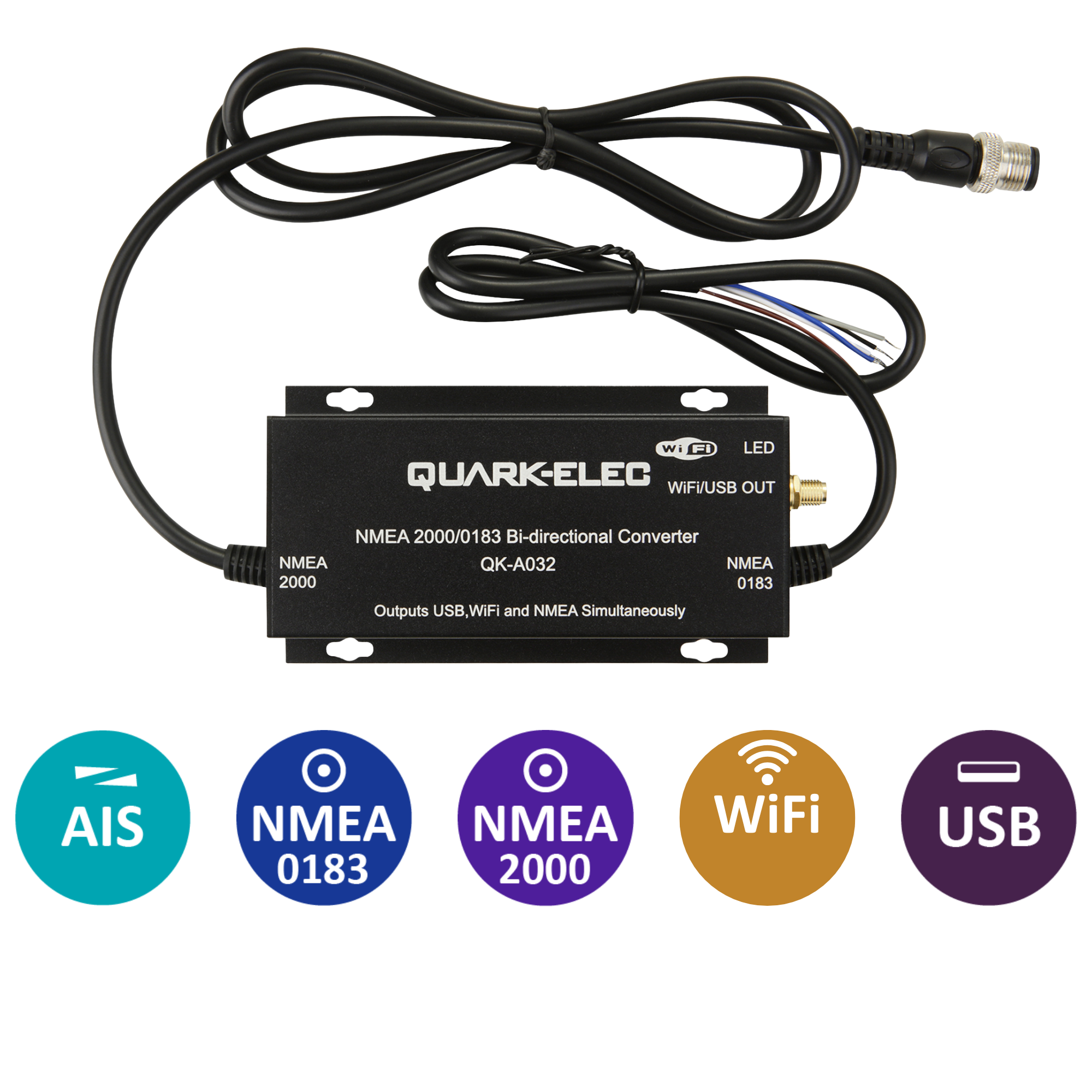A032 NMEA 2000/0183 Bi-directional Gateway + USB + WiFi